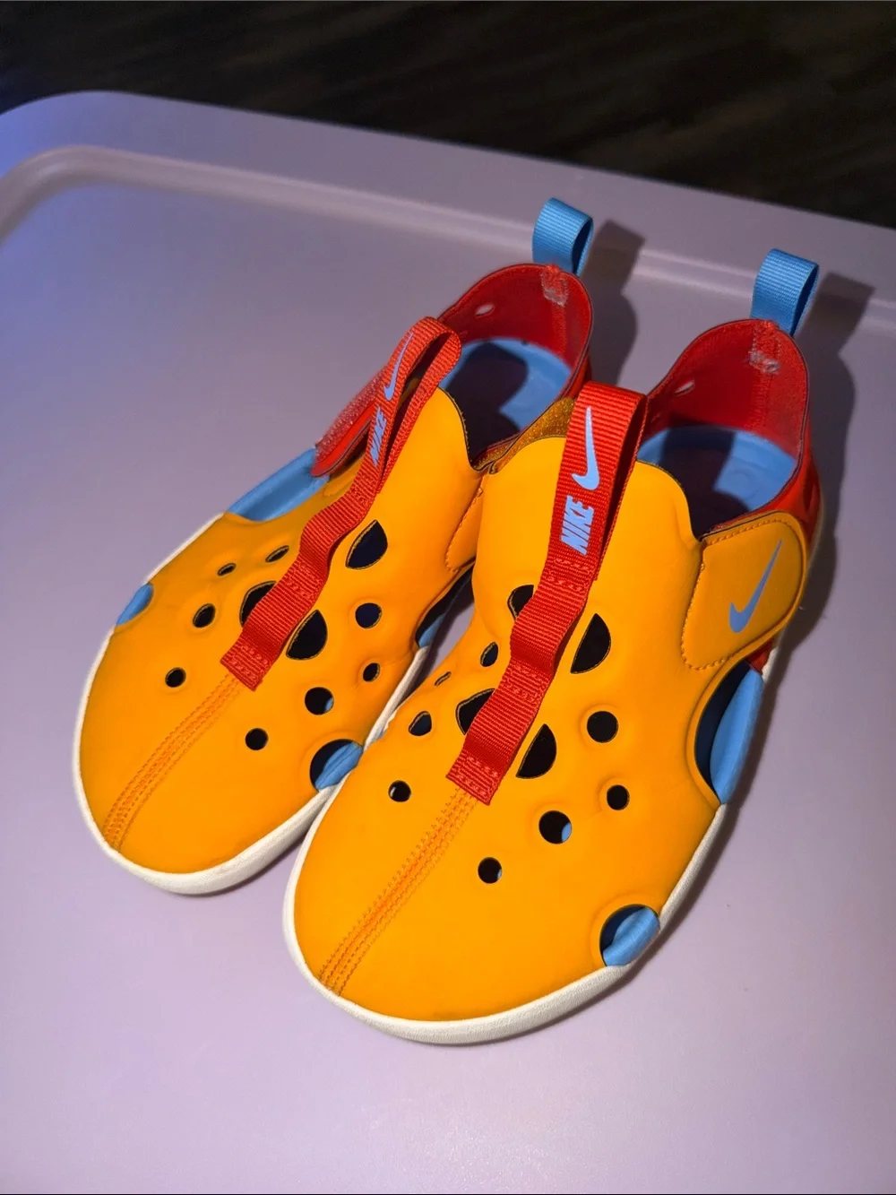 Nike Sunday Protect Slip-On Athletic Shoes with Blue Accents